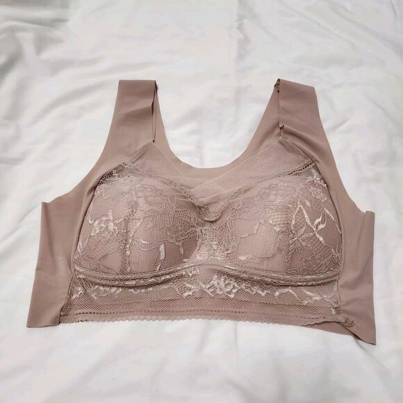 Women Wireless Sports Bra Thin Pushup Plus Size 6L Lace Backless Bra Lot of 3 - Picture 6 of 14